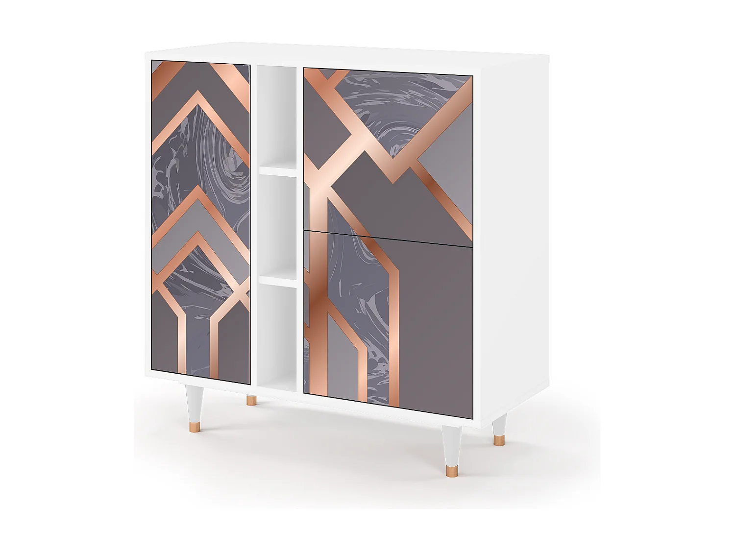 Sideboard - 94х96х41 cm - BS5 - Taupe Anatomy, Weiß