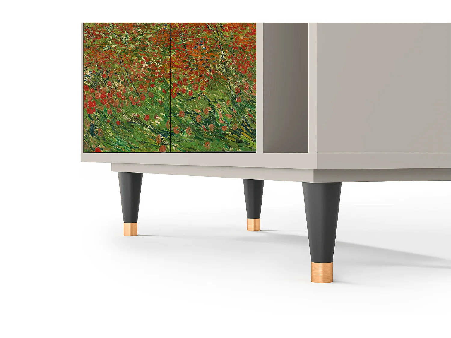 Kredens - 96х110х41 cm - BS6 - Poppy field by van Gogh, Piaskowy