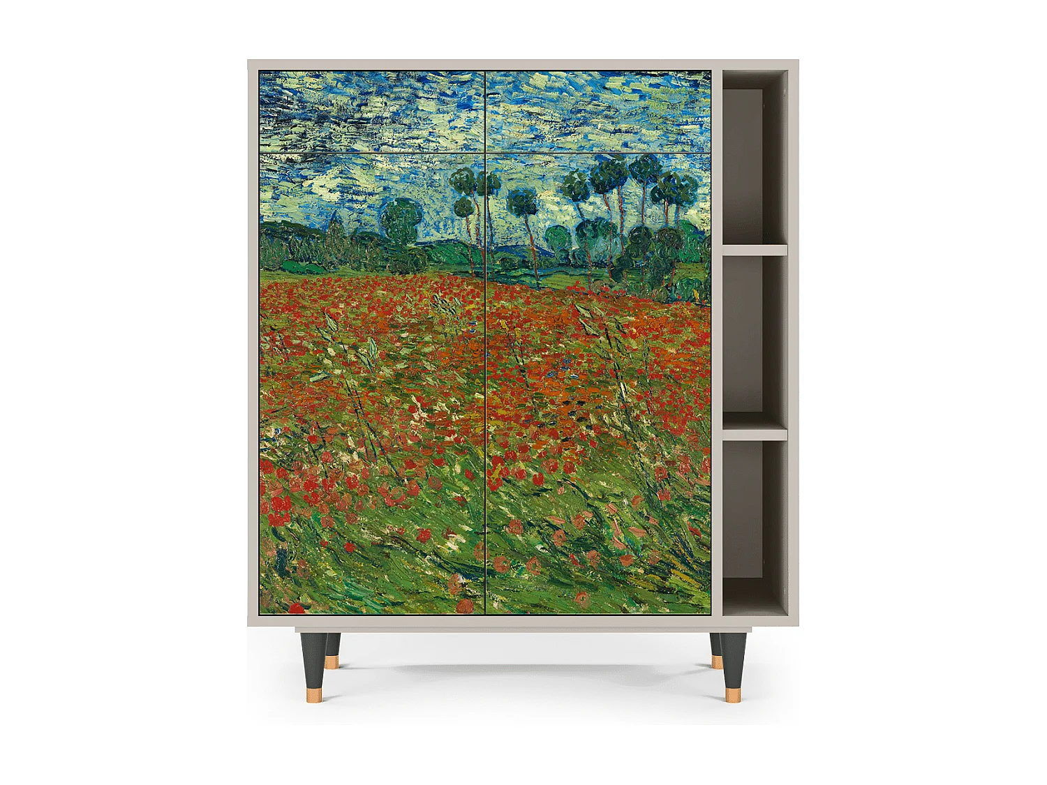 Credenza - 96х110х41 cm - BS6 - Poppy field by van Gogh, Sabbia