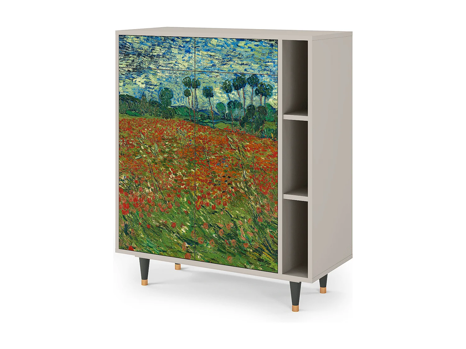Credenza - 96х110х41 cm - BS6 - Poppy field by van Gogh, Sabbia