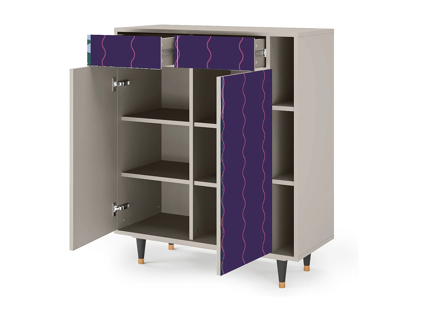 Kredens - 96х110х41 cm - BS6 - Grape Maccaroni, Piaskowy