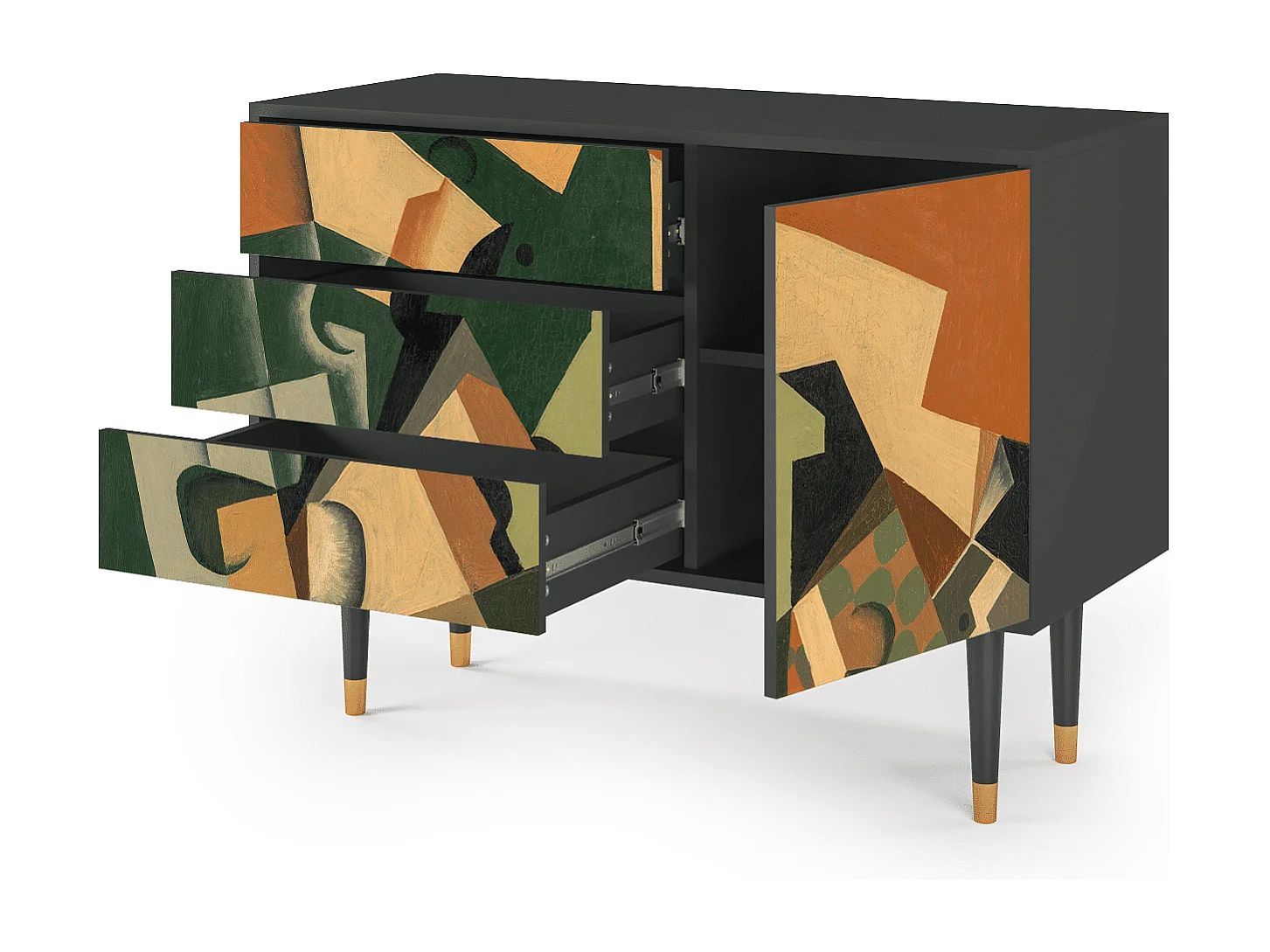 Buffet - 115х84х41 cm - S3 - Glass and Checkerboard, Anthracite