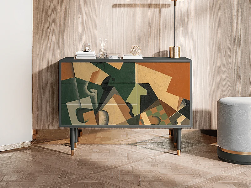 Aparador - 115х84х41 cm - S3 - Glass and Checkerboard, Antracite