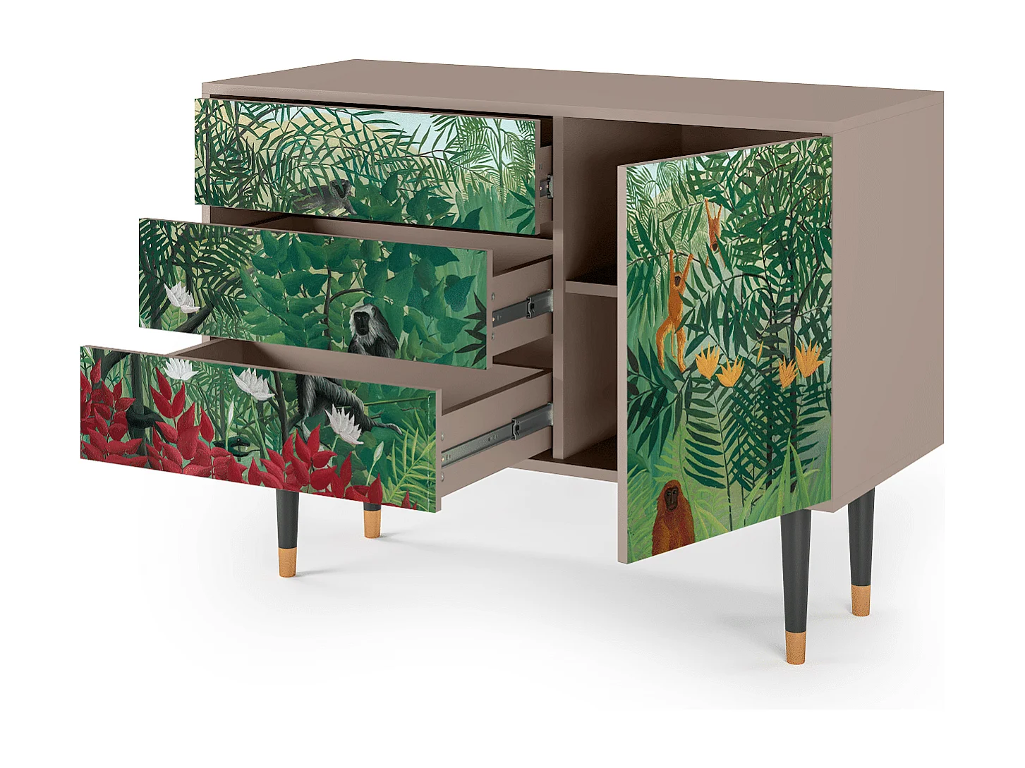 Kredens - 115х84х41 cm - S3 - Jungles in Paris, Latte