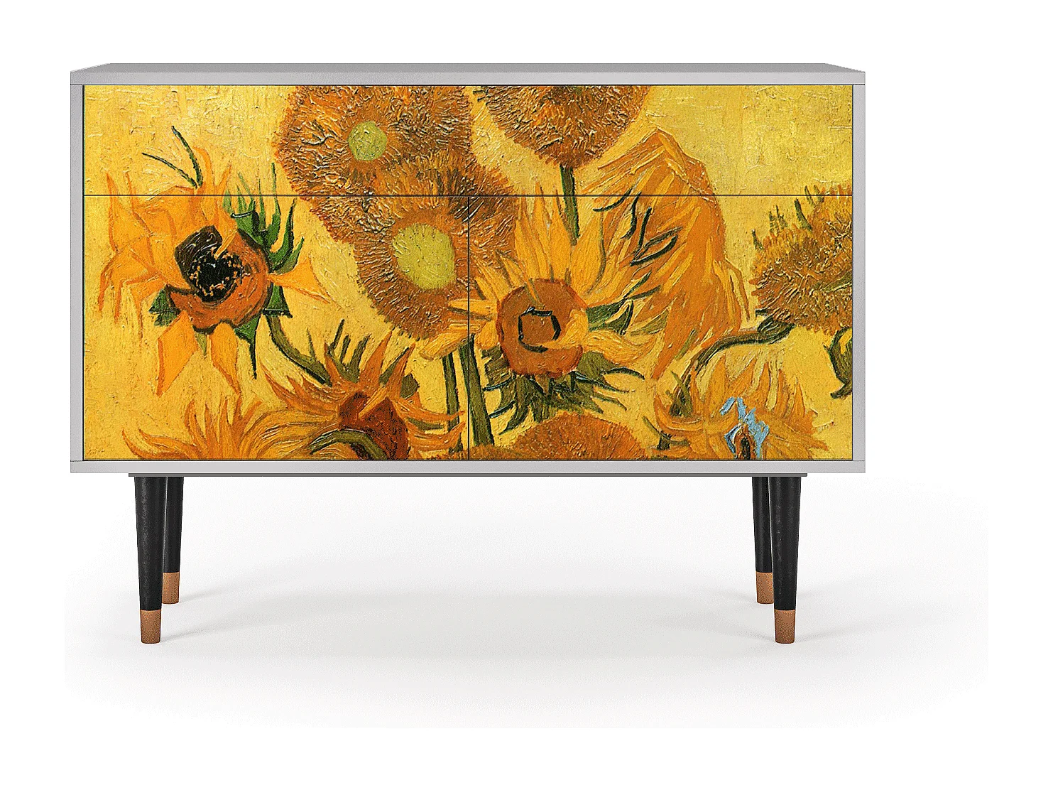 Credenza - 115x85x48 cm - BS4 - Sunflowers, Grigio
