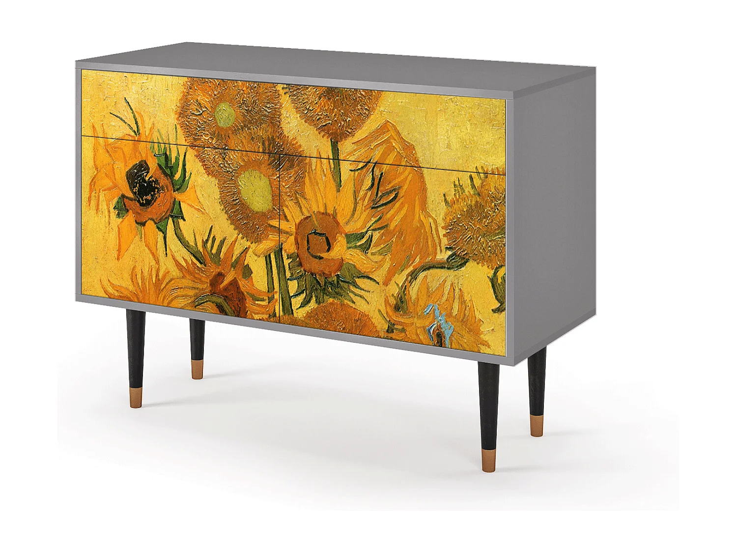 Credenza - 115x85x48 cm - BS4 - Sunflowers, Grigio