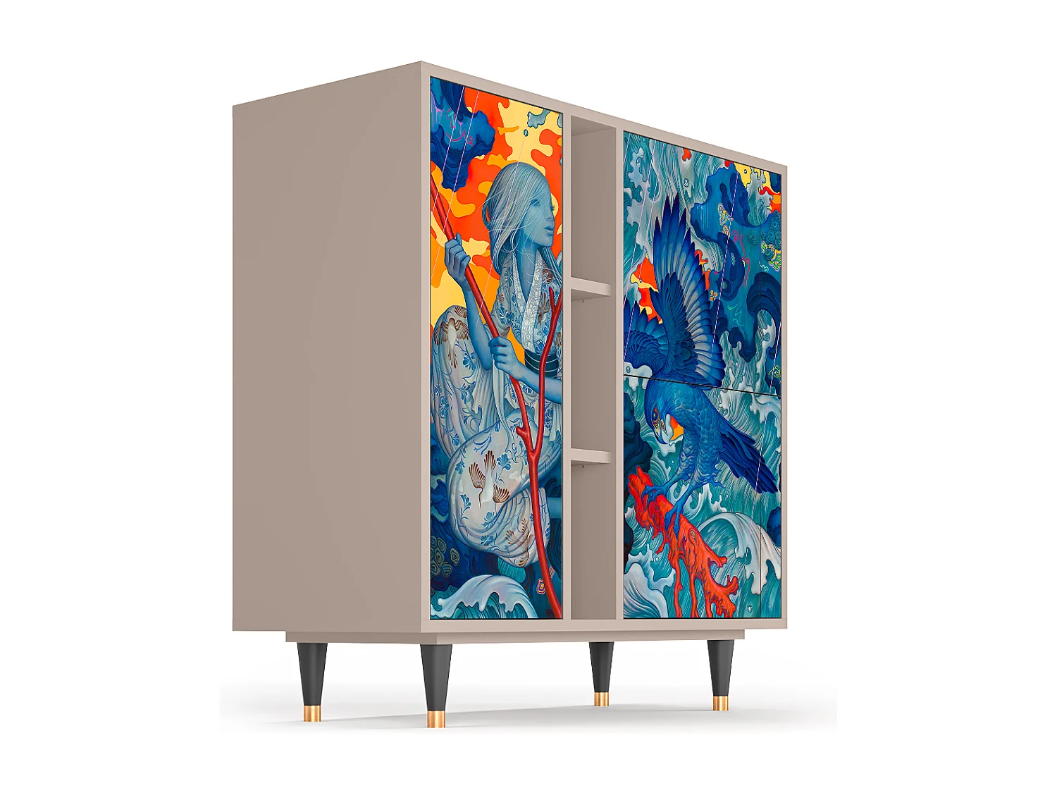 Dressoir - 94х96х41 cm - BS5 - The Girl - James Jean, Latte