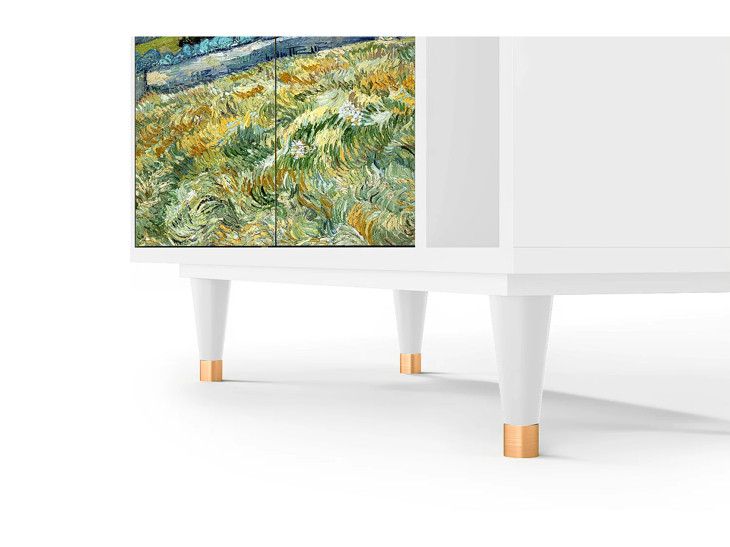 Kredens - 96х110х41 cm - BS6 - Landscape, Biały