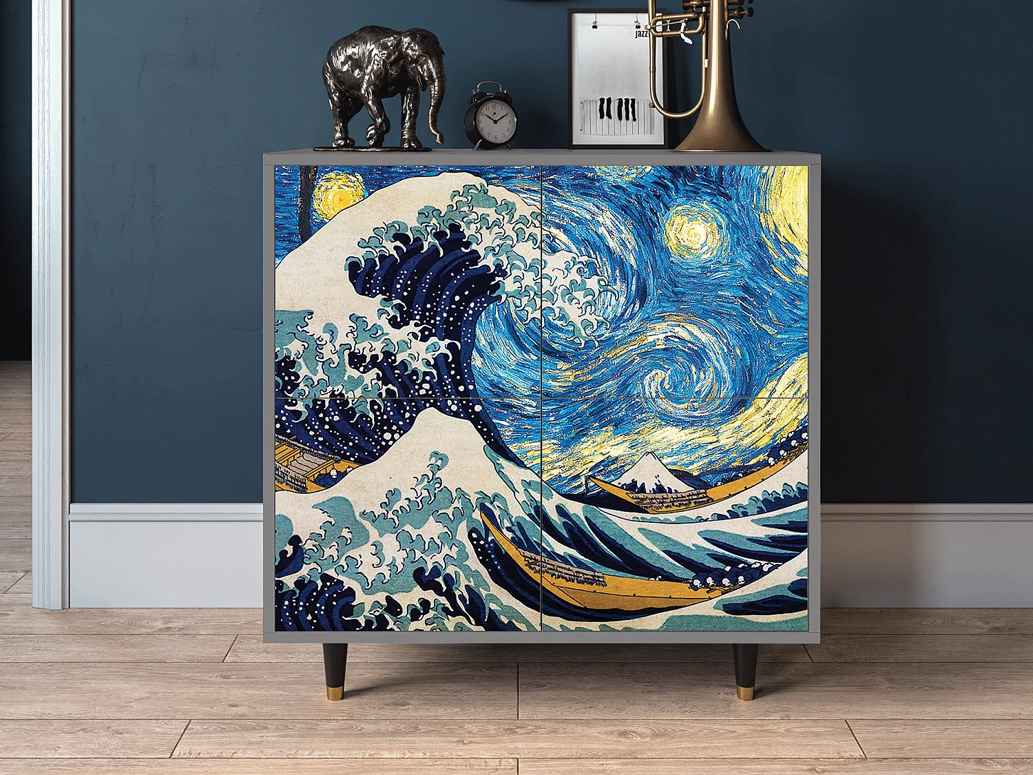 Buffet - 94x96x48 cm - BS3 - Great Wave, Gris
