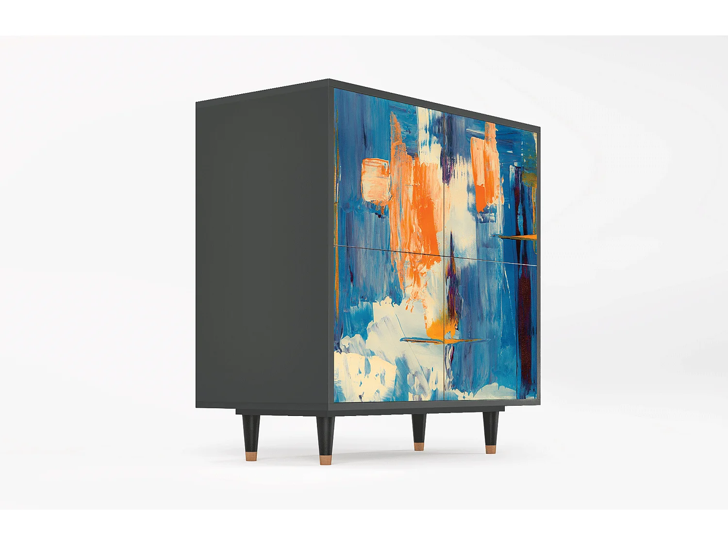 Kredens - 94x96x48 cm - BS3 - Abstract Expressionism, Antracyt