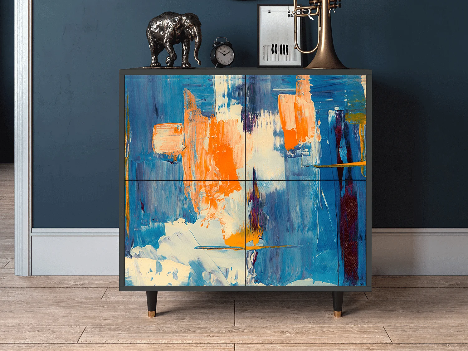 Buffet - 94x96x48 cm - BS3 - Abstract Expressionism, Anthracite