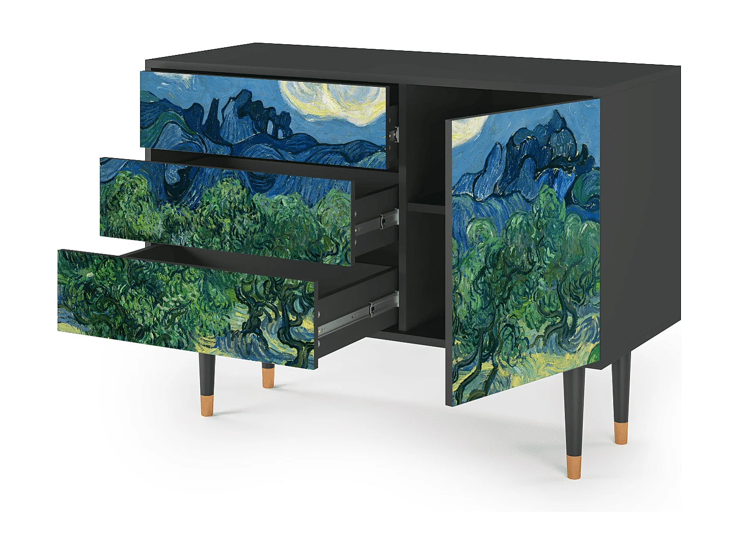 Kredens - 115х84х41 cm - S3 - The Oil Trees, Antracyt