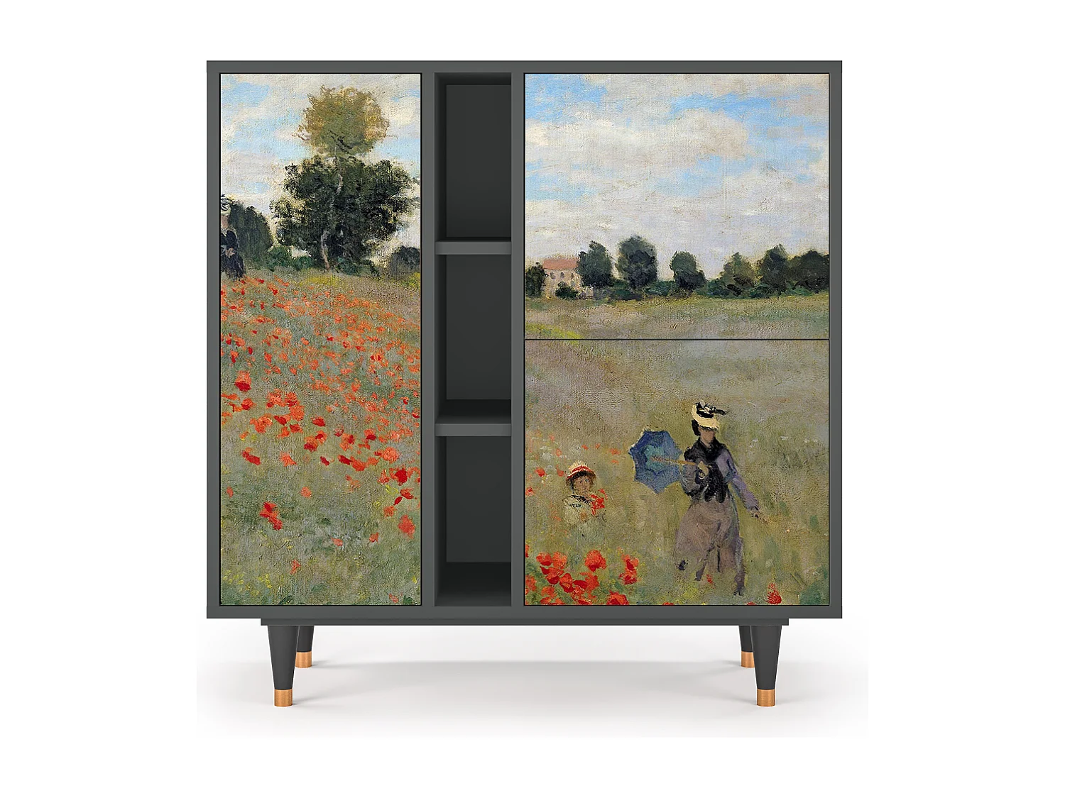 Sideboard - 94х96х41 cm - BS5 - The Poppy Field   , Anthrazit