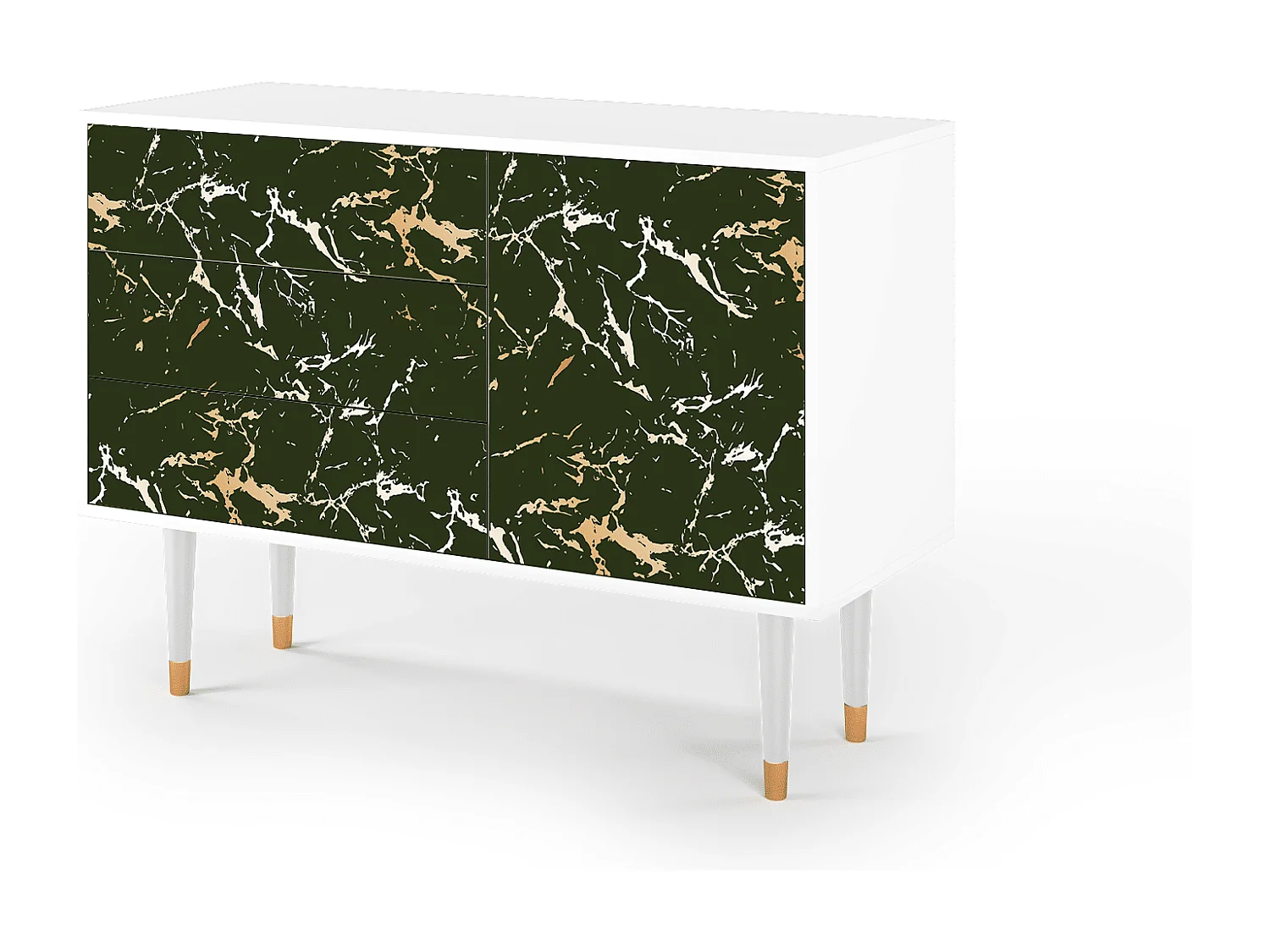 Kredens - 115х84х41 cm - S3 - Amazon Forest, Biały