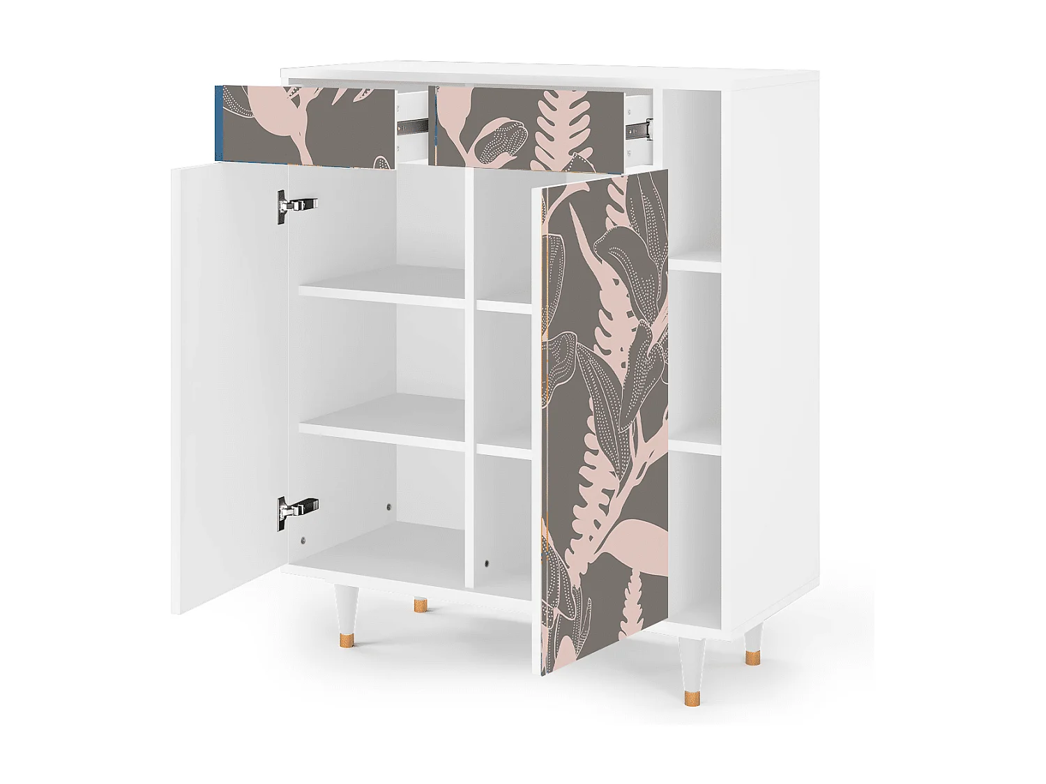 Buffet - 96х110х41 cm - BS6 - Issabelline Flower, Blanc