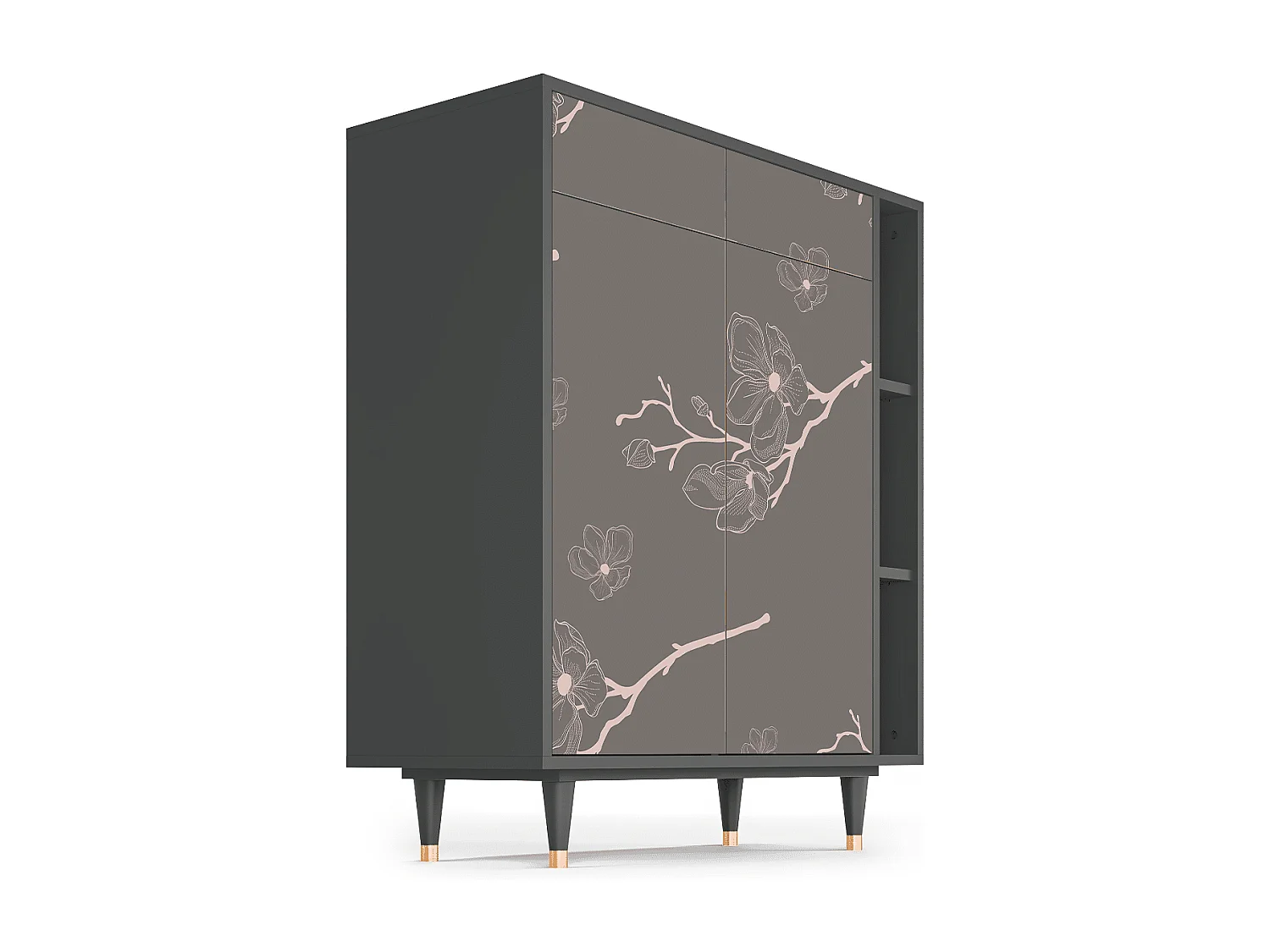 Dressoir - 96х110х41 cm - BS6 - Cherry Blossom, Antraciet