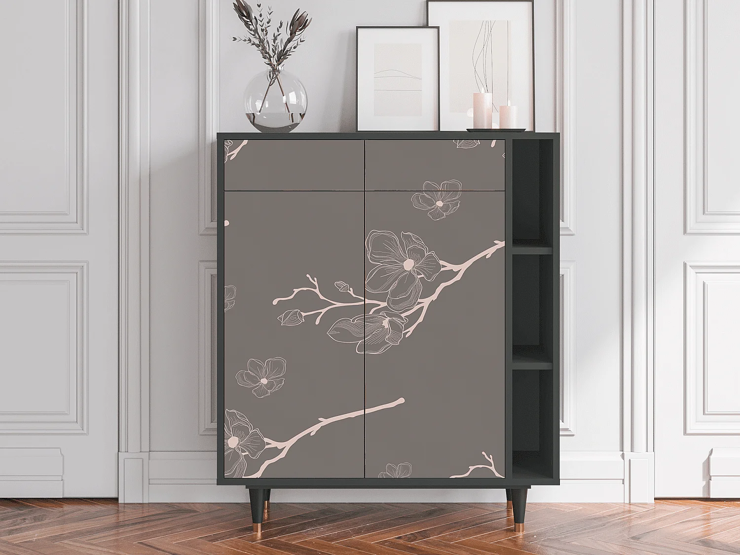 Credenza - 96х110х41 cm - BS6 - Cherry Blossom, Antracite