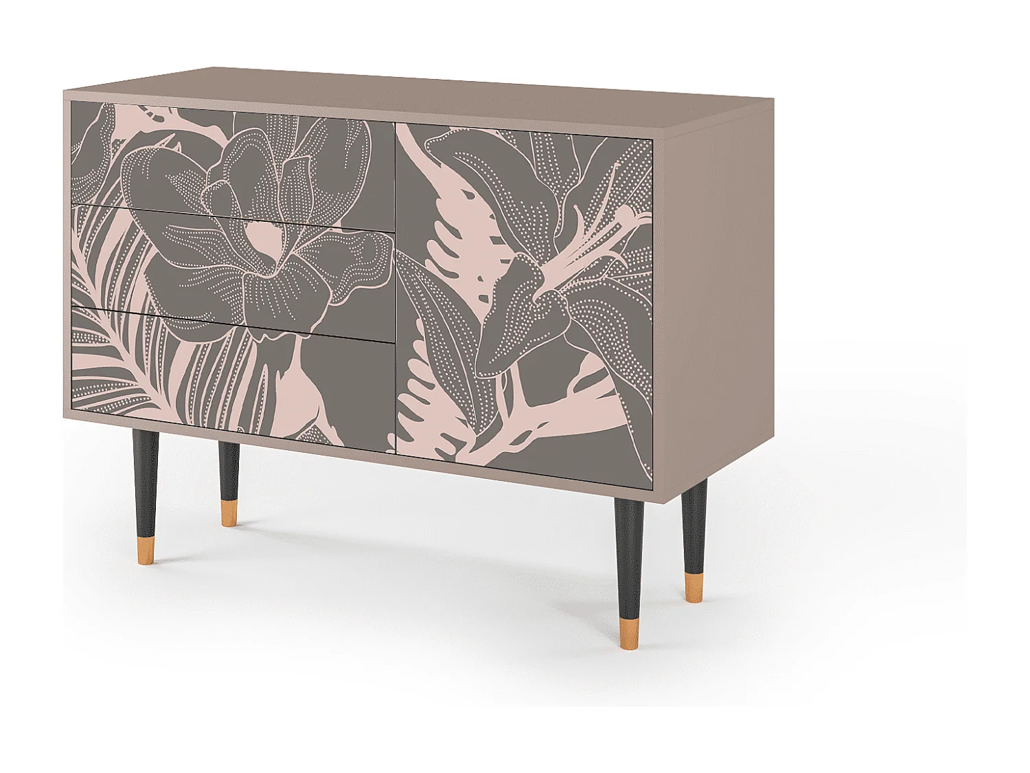 Kredens - 115х84х41 cm - S3 - Issabelline Flower, Latte