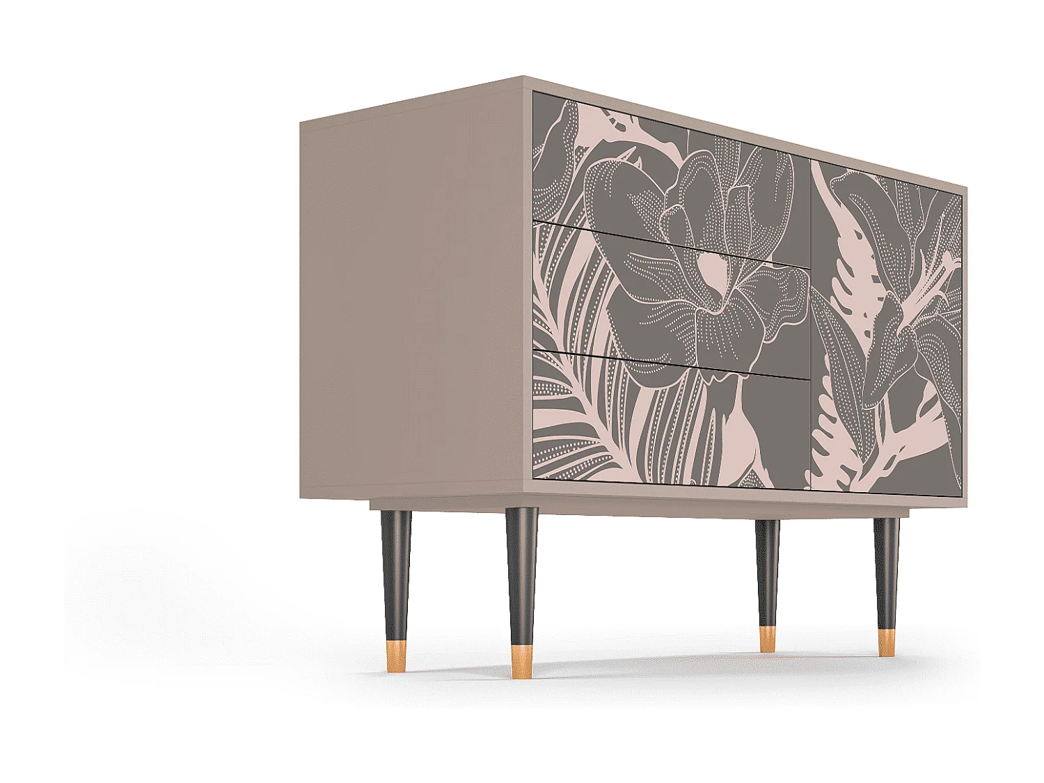 Kredens - 115х84х41 cm - S3 - Issabelline Flower, Latte