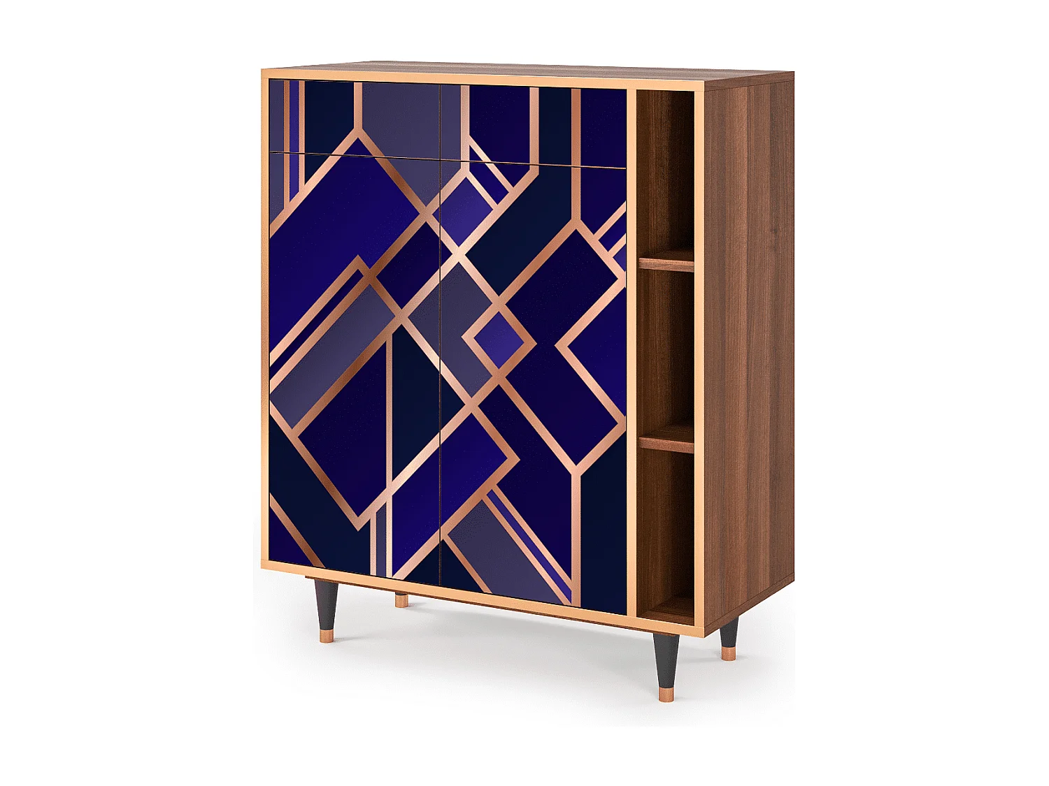 Dressoir - 96х110х41 cm - BS6 - Aquamarine Getsby, Walnoot