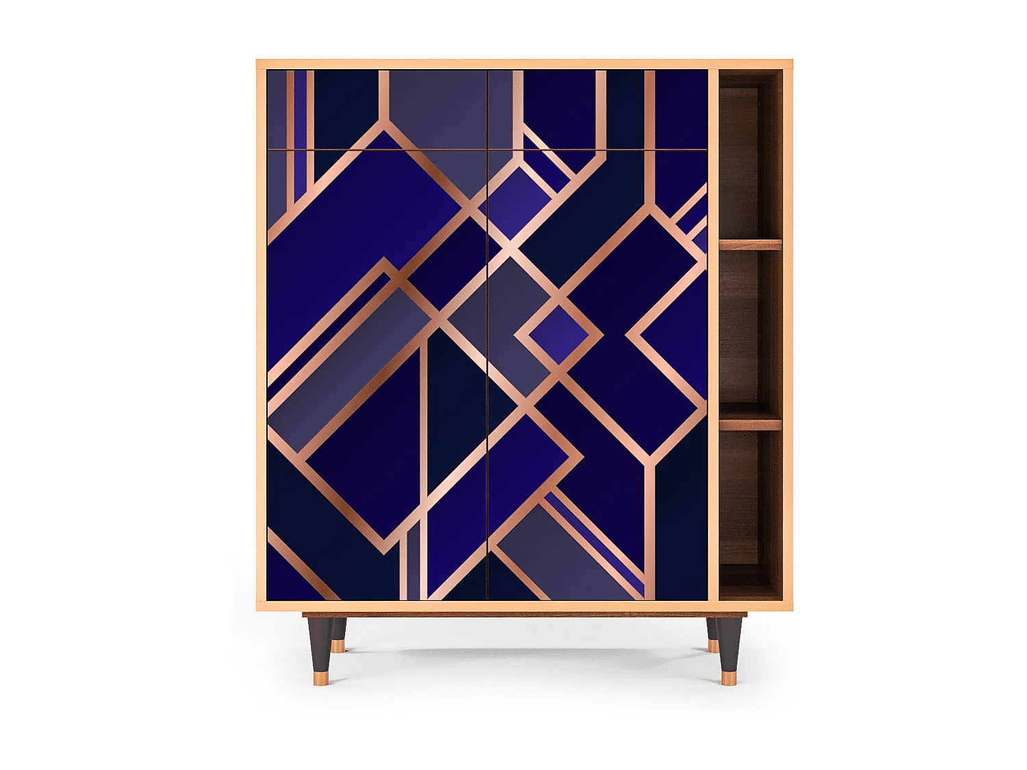 Kredens - 96х110х41 cm - BS6 - Aquamarine Getsby, Orzech