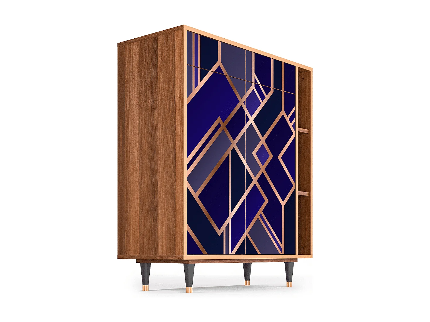 Credenza - 96х110х41 cm - BS6 - Aquamarine Getsby, Noce