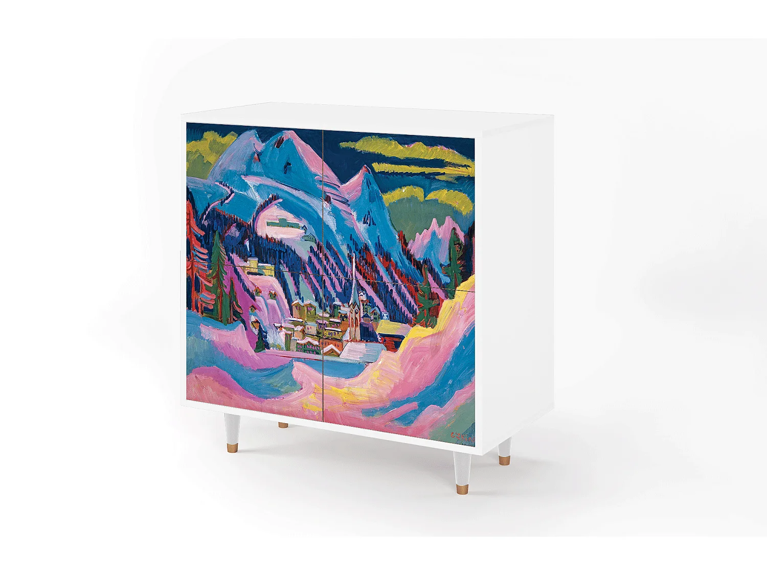 Kredens - 94x96x48 cm - BS3 - Davos Winter, Biały