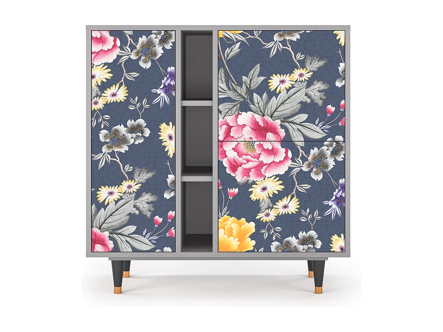 Kredens - 94х96х41 cm - BS5 - Dark Flower Bed, Szary