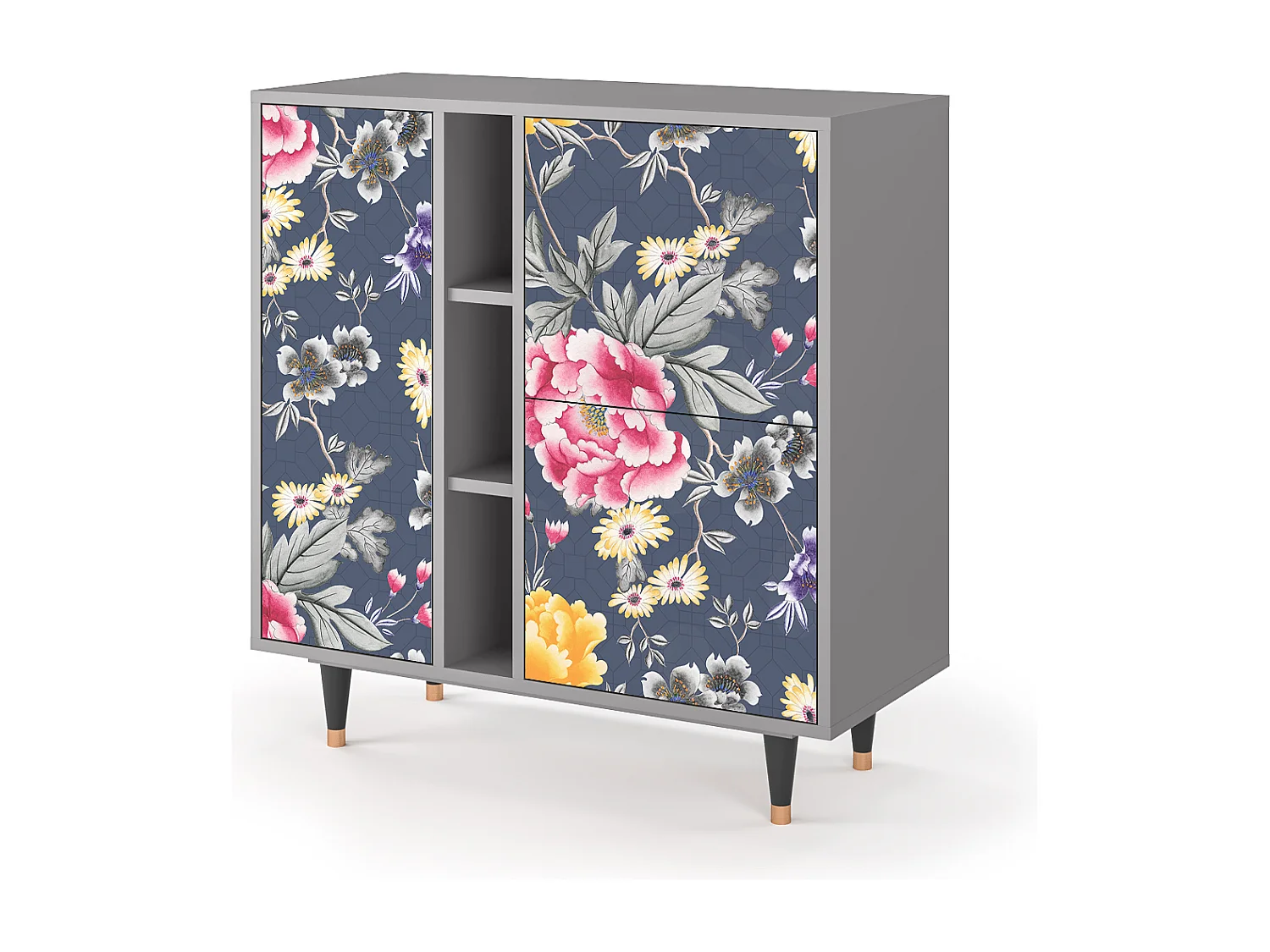 Kredens - 94х96х41 cm - BS5 - Dark Flower Bed, Szary