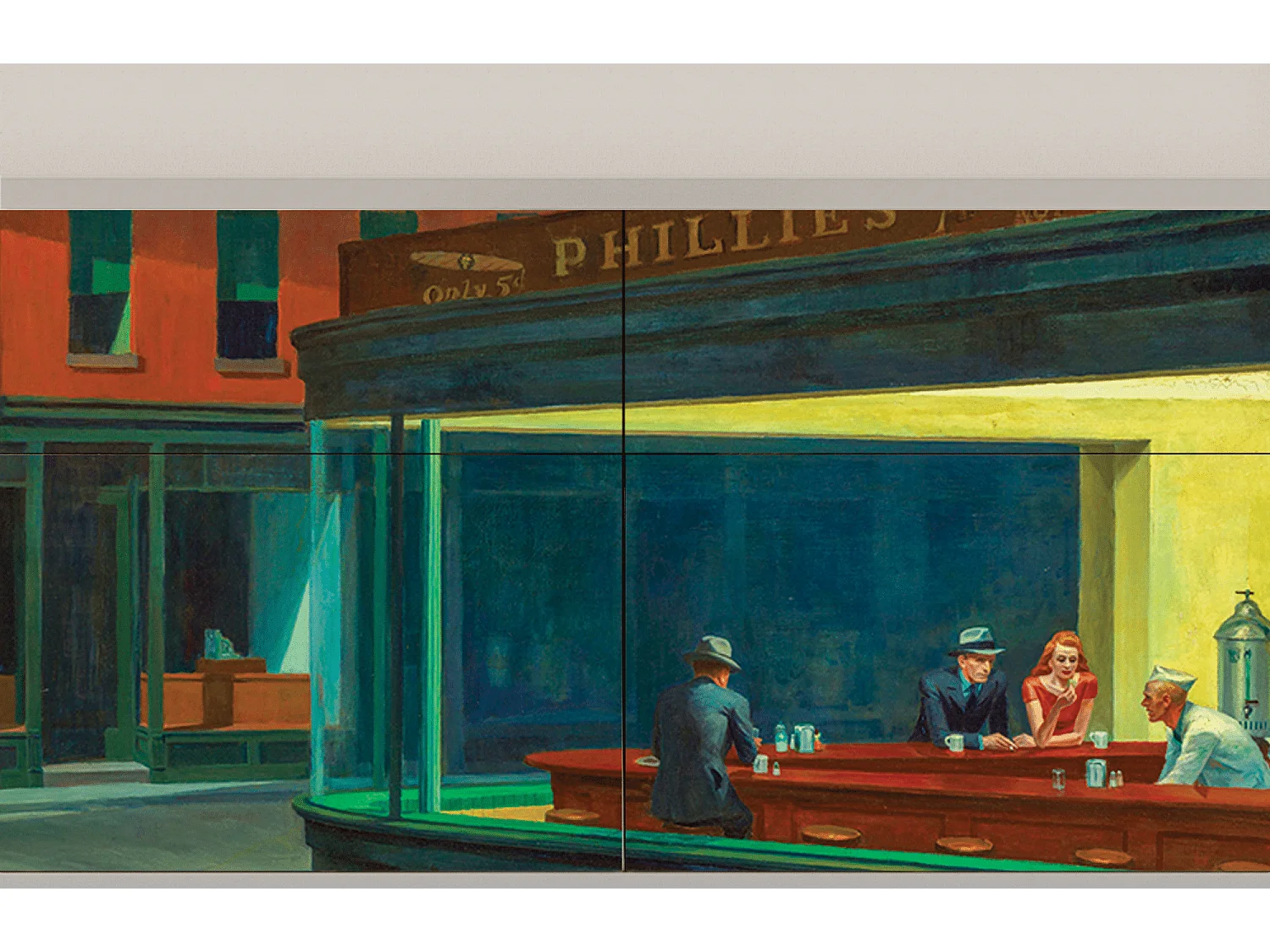 Kredens - 115x85x48 cm - BS4 - Nighthawks by Hopper, Piaskowy
