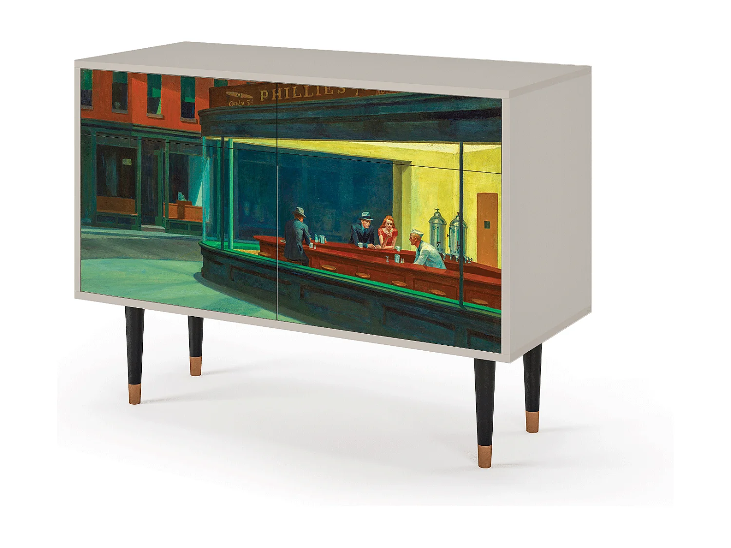 Buffet - 115x85x48 cm - BS4 - Nighthawks by Hopper, Sable