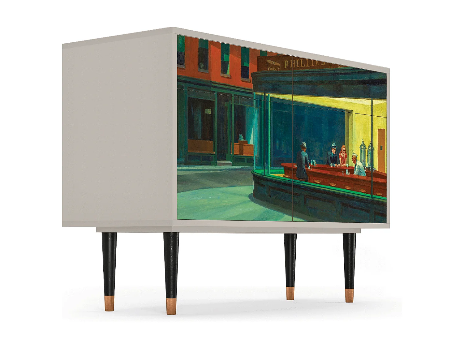 Buffet - 115x85x48 cm - BS4 - Nighthawks by Hopper, Sable