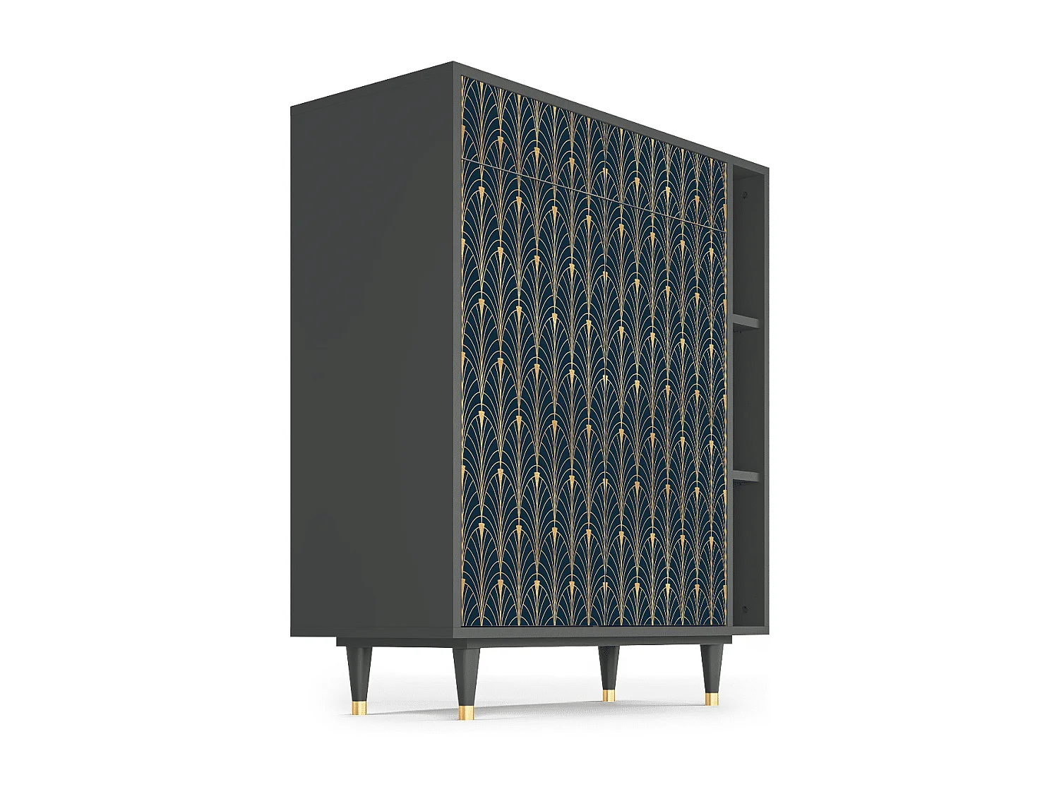 Kredens - 96х110х41 cm - BS6 - Flower of the Nile, Antracyt