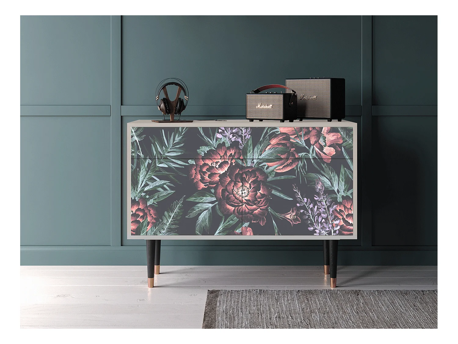 Buffet - 115x85x48 cm - BS4 - Dark Peonies, Sable