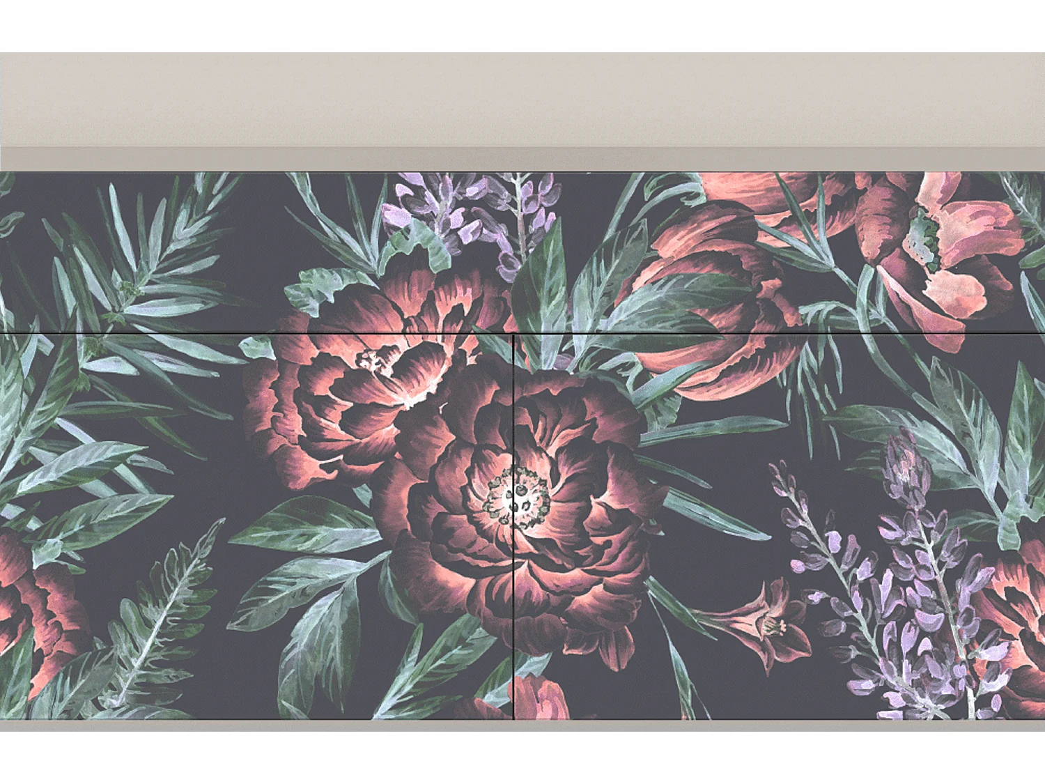 Buffet - 115x85x48 cm - BS4 - Dark Peonies, Sable