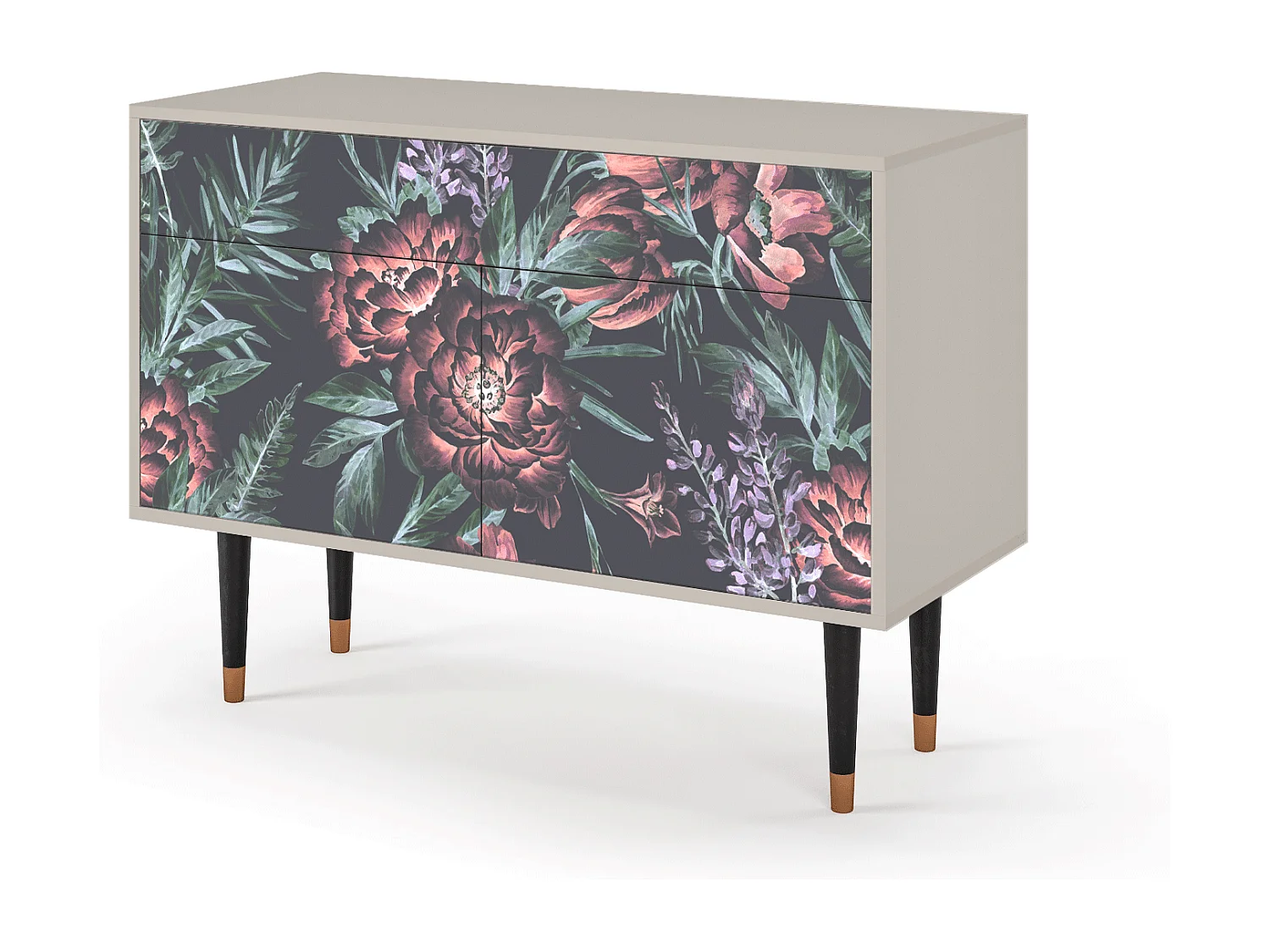 Credenza - 115x85x48 cm - BS4 - Dark Peonies, Sabbia