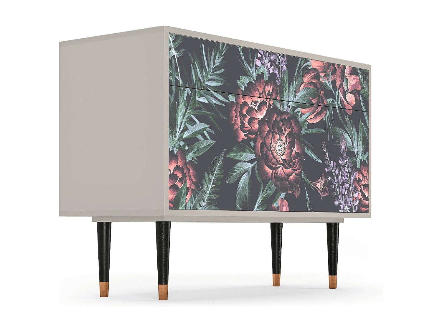 Credenza - 115x85x48 cm - BS4 - Dark Peonies, Sabbia