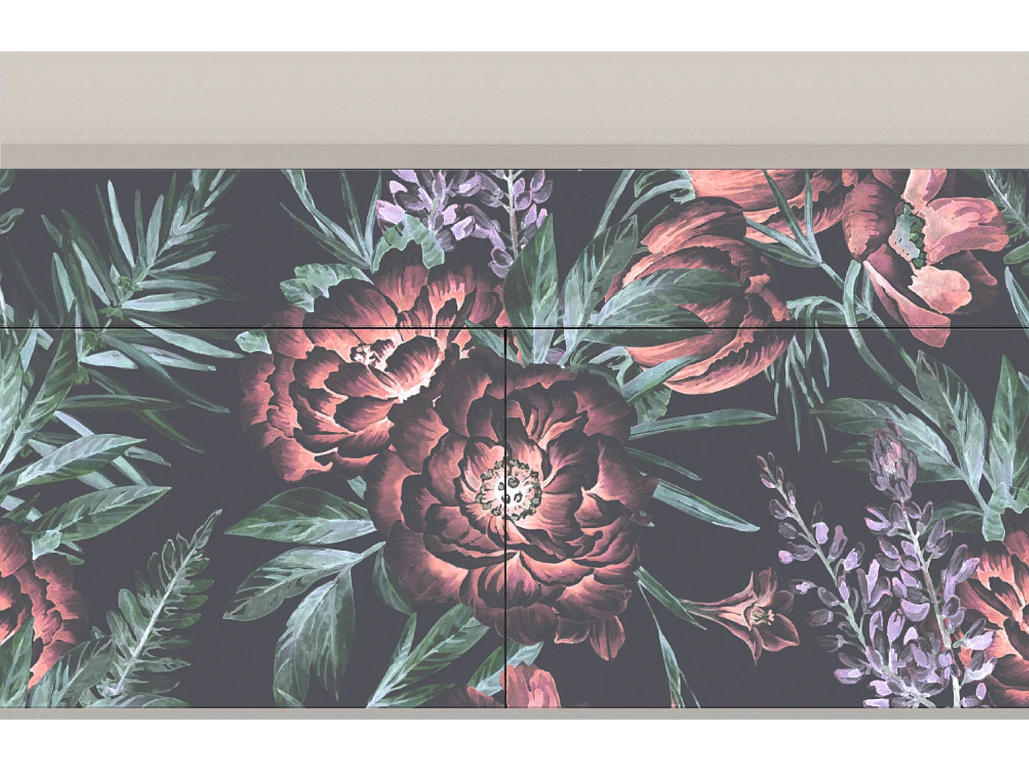 Credenza - 115x85x48 cm - BS4 - Dark Peonies, Sabbia