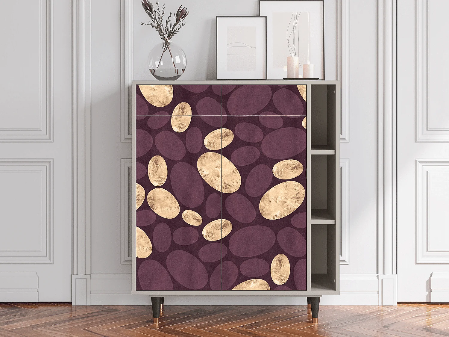 Kredens - 96х110х41 cm - BS6 - Fine Wine, Piaskowy