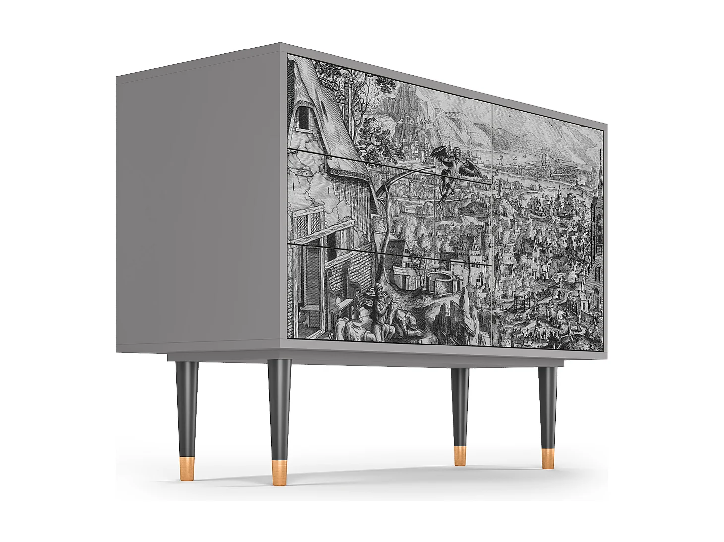 Kredens - 115х84х41 cm - S3 - Departure, Szary