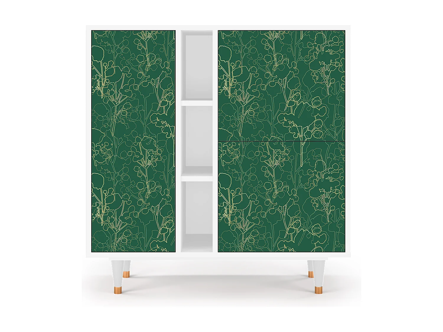 Kredens - 94х96х41 cm - BS5 - Emerald Forest, Biały