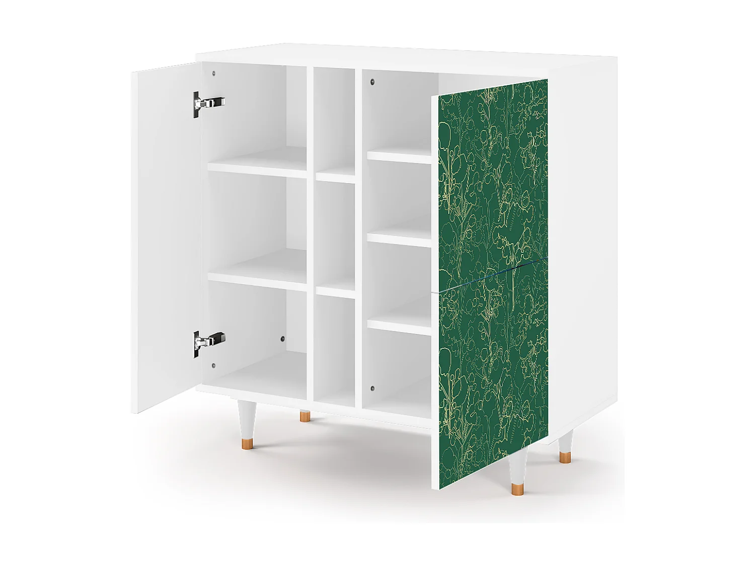 Kredens - 94х96х41 cm - BS5 - Emerald Forest, Biały