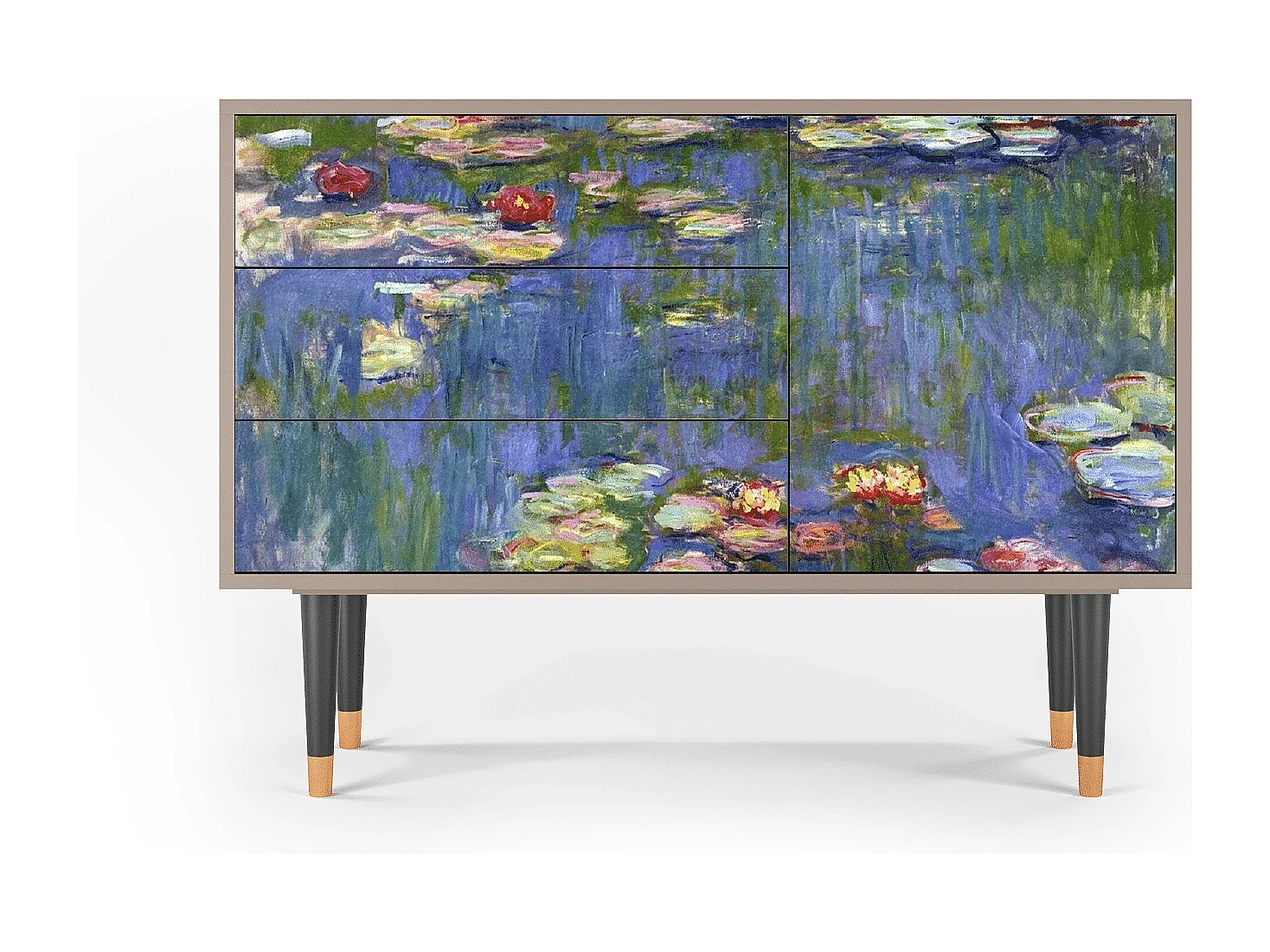 Credenza - 115х84х41 cm - S3 - The water lily pond  , Latte