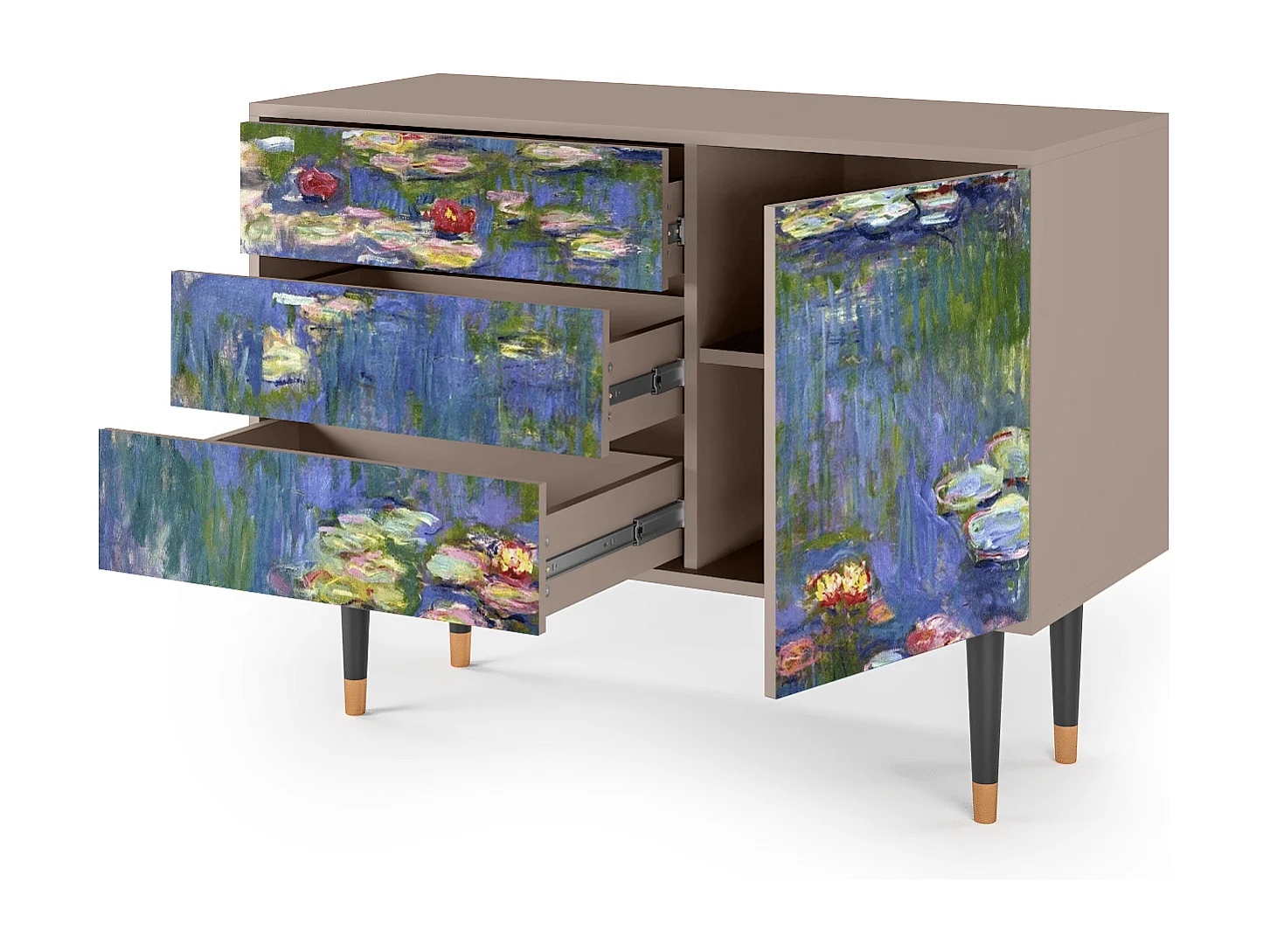 Credenza - 115х84х41 cm - S3 - The water lily pond  , Latte