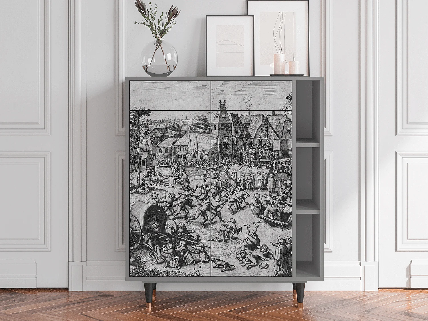 Aparador - 96х110х41 cm - BS6 - The Festival of Saint, Cinza