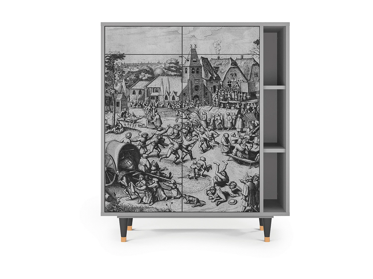 Aparador - 96х110х41 cm - BS6 - The Festival of Saint, Cinza