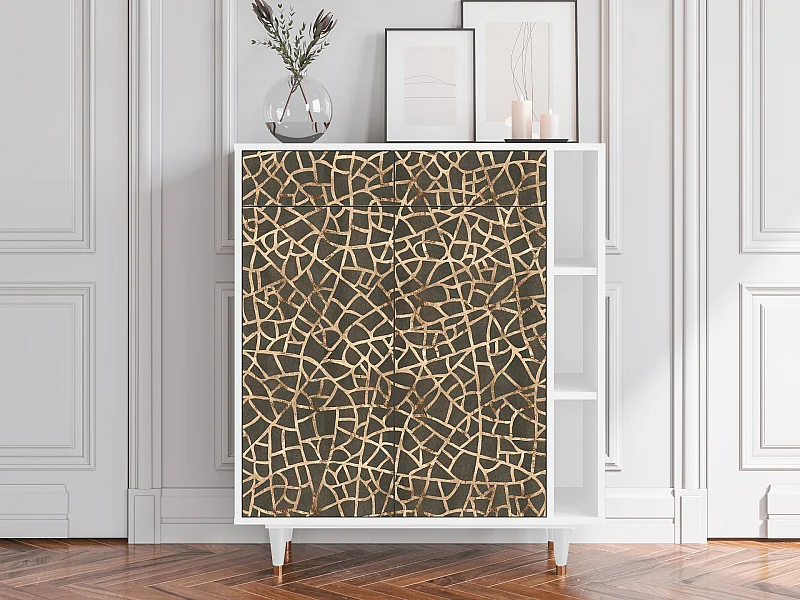 Kredens - 96х110х41 cm - BS6 - Enlarged Leaf, Biały