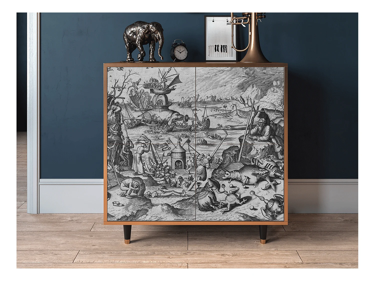 Kredens - 94x96x48 cm - BS3 - The Temptation, Orzech