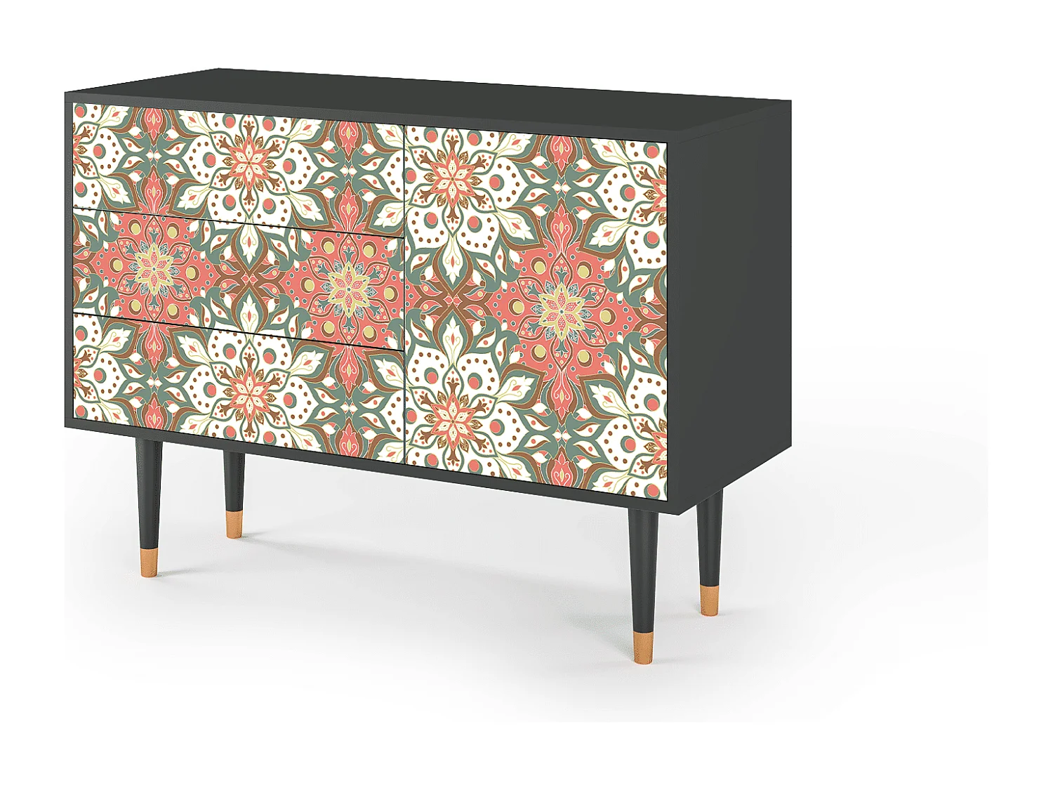 Kredens - 115х84х41 cm - S3 - Peach Grove, Antracyt