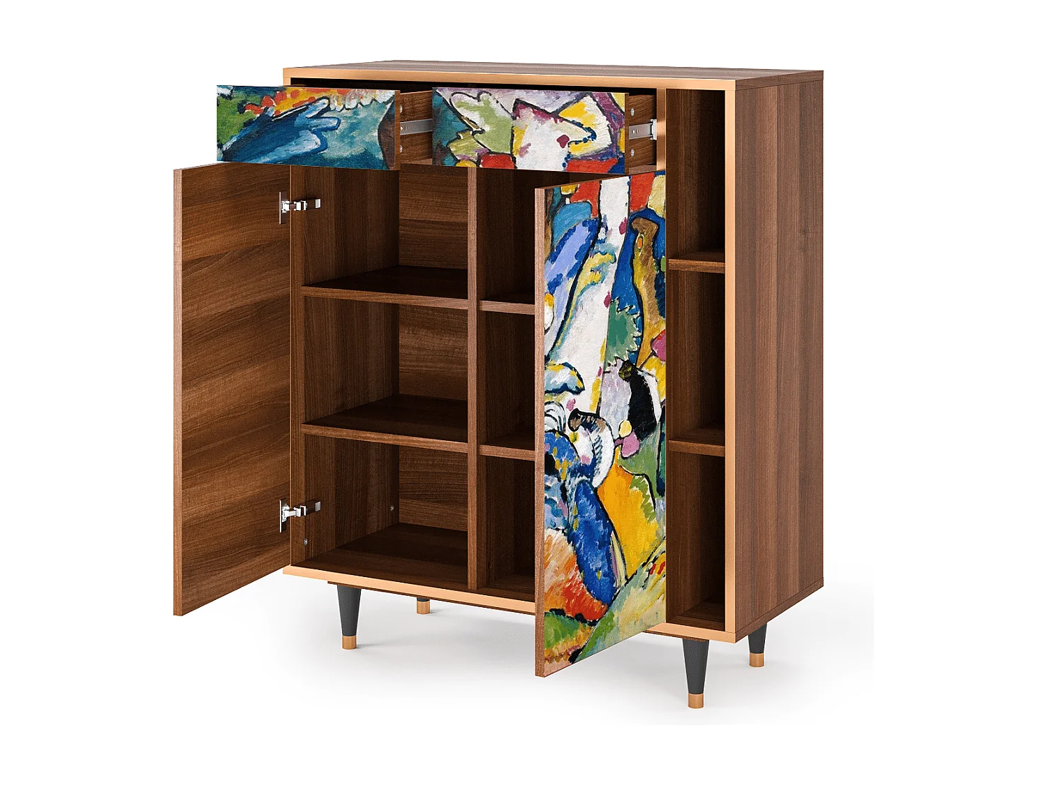 Kredens - 96х110х41 cm - BS6 - Improvisation 26  , Orzech